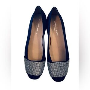 🆕 [Patricia Green] Milan Crystal Embellished Flats in Navy Suede Sz: 8